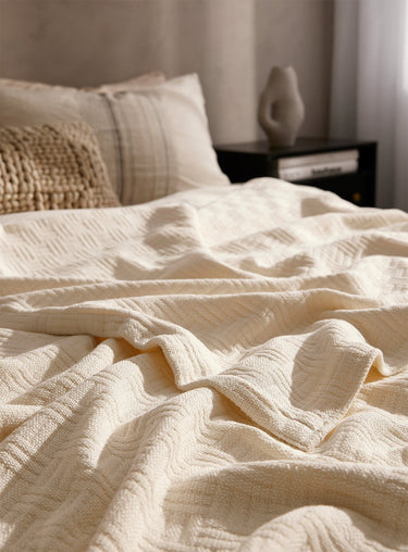 Ivory brushed cotton blanket